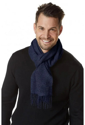 Alpaka Schal MELIERT aus 100% Baby Alpaka 40*180 cm Farbe: blau-meliert