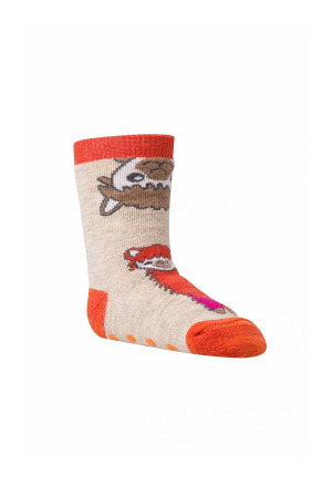 Kinder ABS Söckchen mit Alpakas Farbe: orange