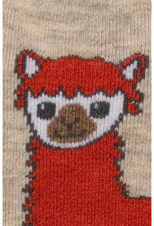 Kinder ABS Söckchen mit Alpakas Farbe: orange