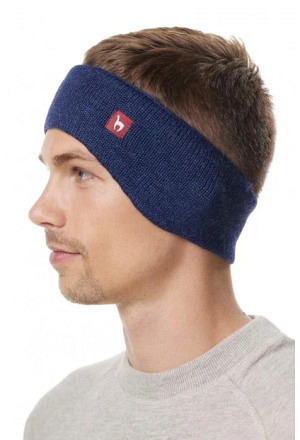 Alpaka Stirnband UNI aus 100% Baby Alpaka Farbe: blau-meli..