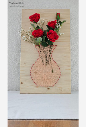 Fadenbild "Blumenvase"
