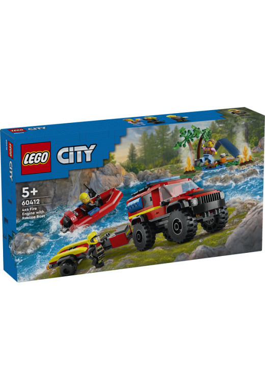 LEGO City 60412 Feuerwehrgeländewagen mit Rettungsboot
