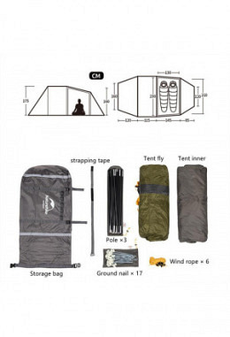 Naturehike Motorradzelt 2 Personen & 1..