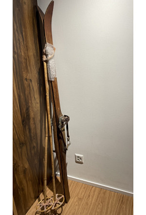 Retroski mit Stöcken