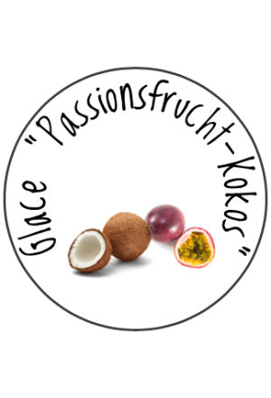Hausgemachtes Glace "Passionsfrucht-Kokos"