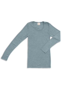 Damen-Shirt langarm, bergblau