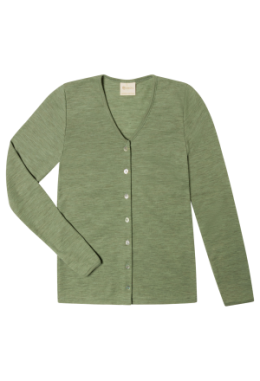 Damen-Cardigan, reine Schurwolle, salb..