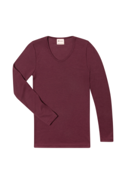 Damen-Shirt langarm, bordeaux