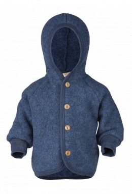 Fleecejacke mit Knöpfen, blau melange