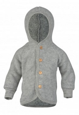 Fleecejacke mit Knöpfen, hellgrau mela..