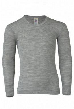 Kindershirt langarm, hellgrau-melange