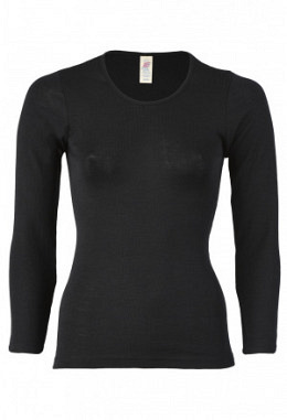 Damen-Shirt langarm, schwarz