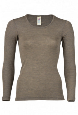 Damen-Shirt langarm, walnuss