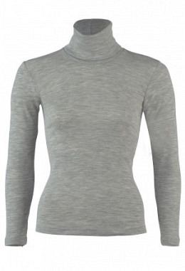 Damen-Rolli langarm, hellgrau melange