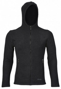 Herren-Jacke mit Kapuze, schwarz melange