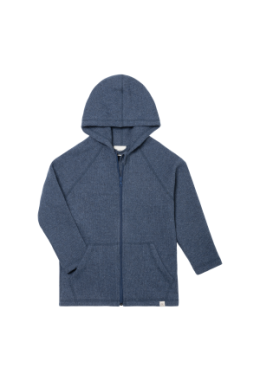 Kinder-Kapuzenjacke, glatt rechts gestrickt, ozean