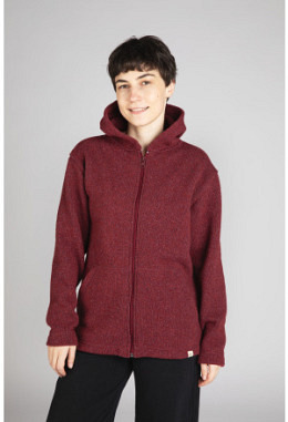 Damen-Kapuzenjacke, glatt rechts gestr..