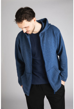 Herren-Kapuzenjacke, glatt rechts gest..