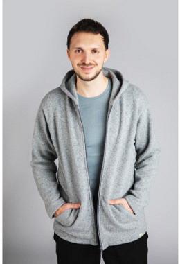 Herren-Kapuzenjacke, glatt rechts gest..