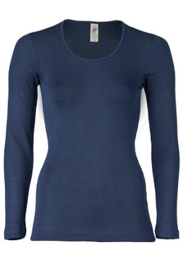 Damen-Shirt langarm, hellgrau melange