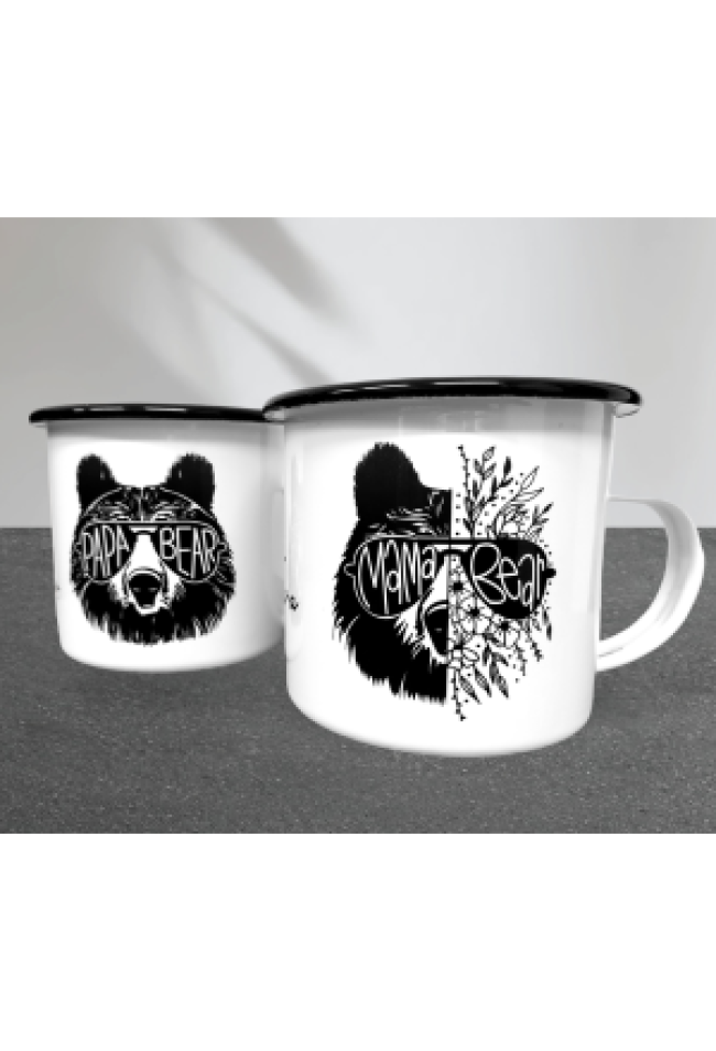 Emailletasse Erwachsene mit schwarzem ..