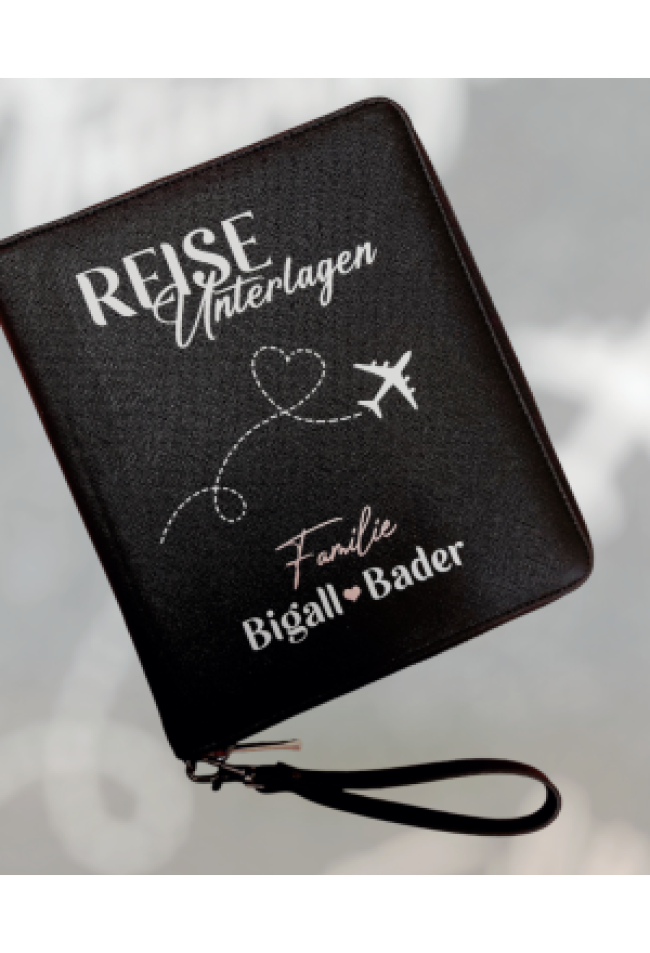Reisemappe MIT WUNSCHMOTIV in 3 Farben