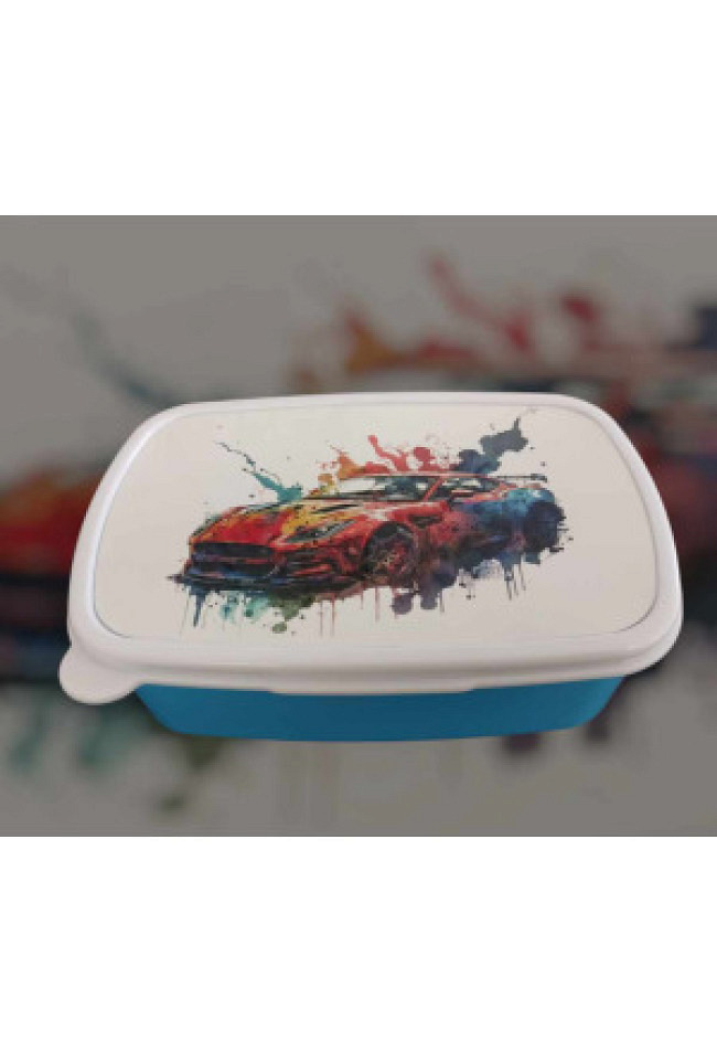 Snackbox mit Wunschdruck blau