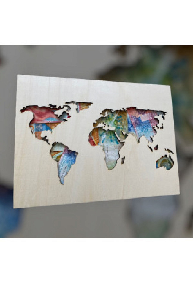 Holzplatte für Geldgeschenk