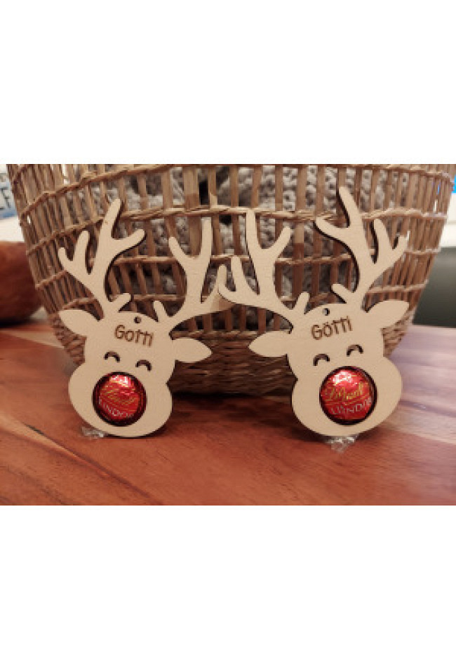 Rentieranhänger mit Wunschgravur