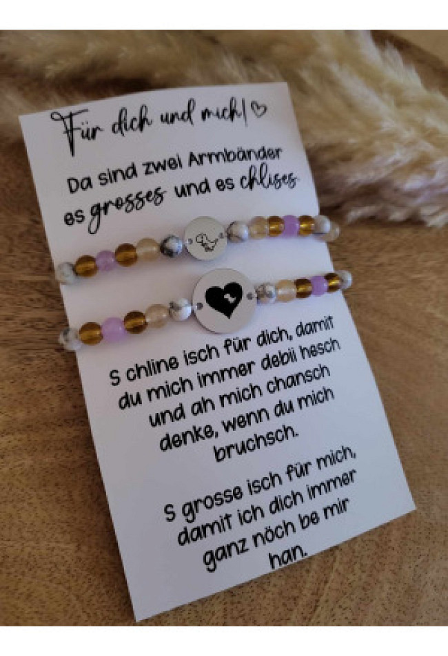 Mami-Kind(er) Armband Stein