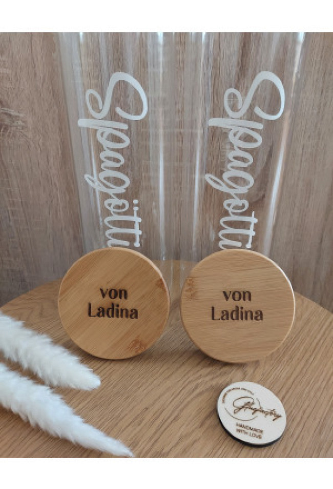 Spagötti / Spagotti Gläser mit personalisiertem Deckel