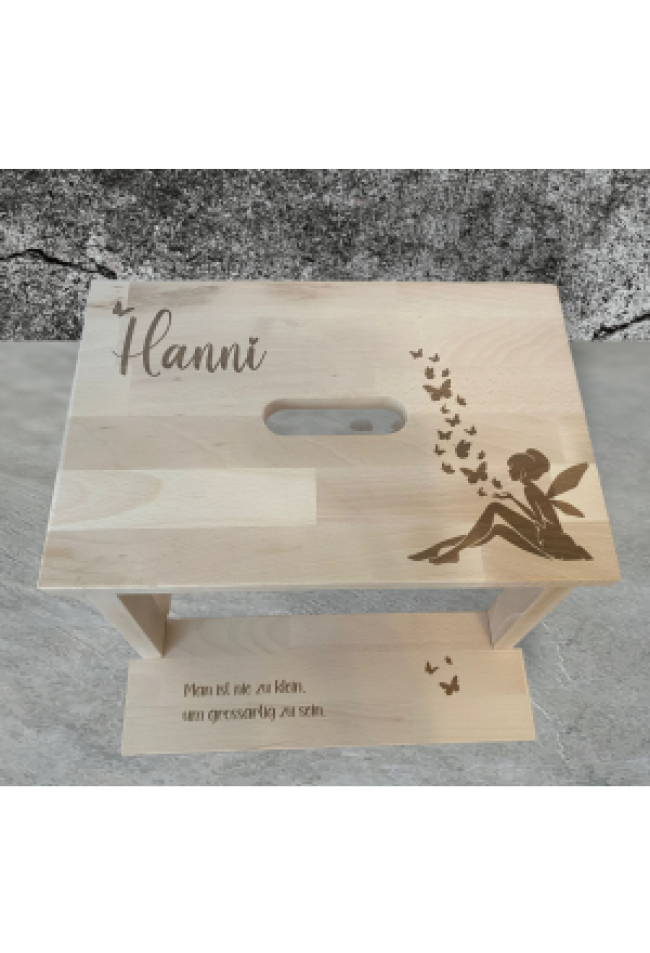 Tritthocker mit Wunschmotiv