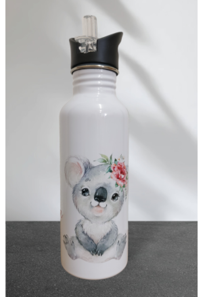 Edelstahl Trinkflasche 600ml mit Trink..