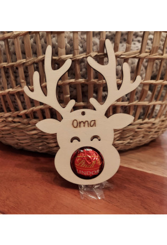 Rentieranhänger mit Wunschgravur