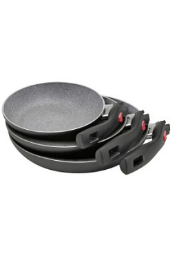 Pfannenset Aluminium Ballarini Click   Cook Granitium 3-tlg. Fb. schwarz