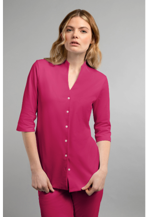 Halbarmbluse mit Kelchkragen