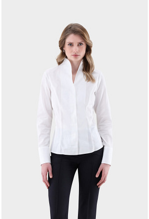 Popeline Kelchkragenbluse