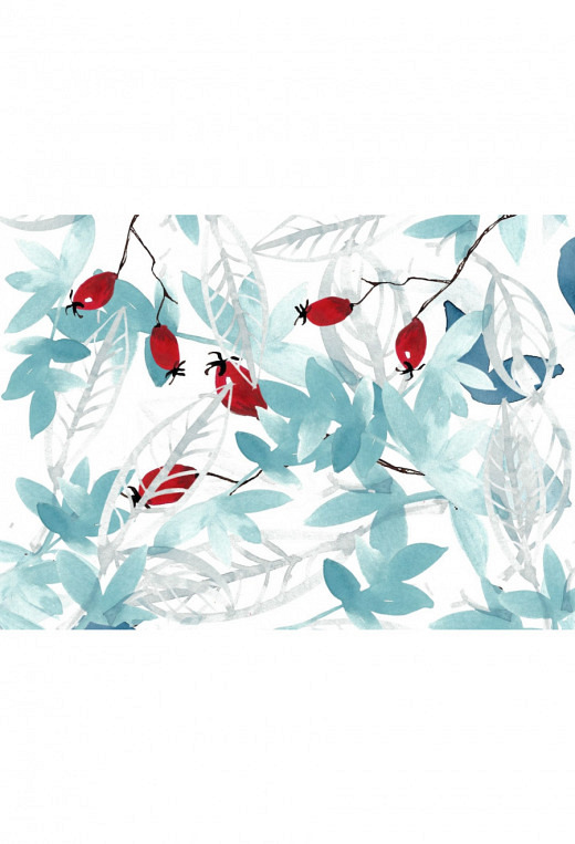 Blätterspiel mit Hagebutten