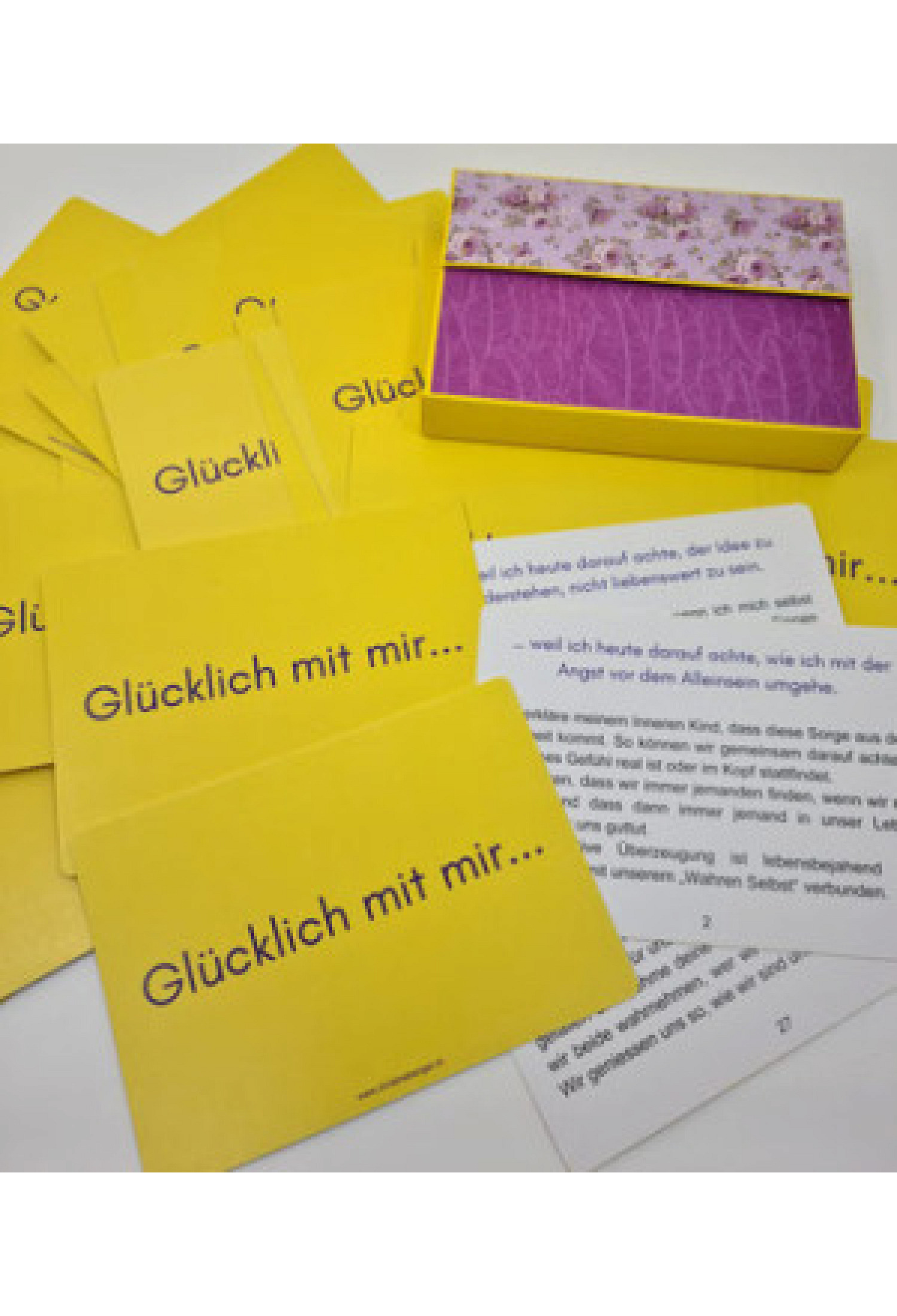 Kartenset!  Glücklich mit mir...