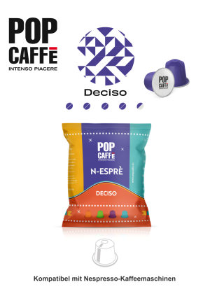 POP Caffé Deciso / Karton á 100 Kapseln/ Kompatibel mit Ne..
