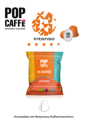 POP caffè Intenso / Karton à 100 Kapseln / Kompatibel mit ..