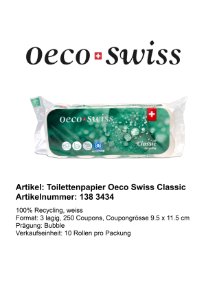 Toilettenpapier Oeco Swiss Classic
