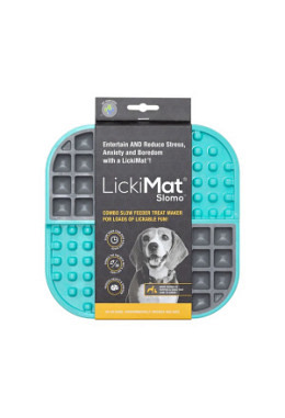 Tapis à lécher pour chiens/chats LickiMat Slomo - turquoise