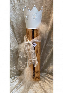 Krone auf Holzsockel LED