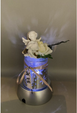 Engel mit Herz auf LED Untersetzer