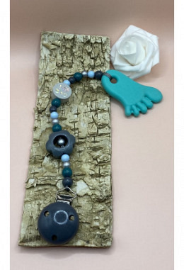 Beisskette Fuss türkies