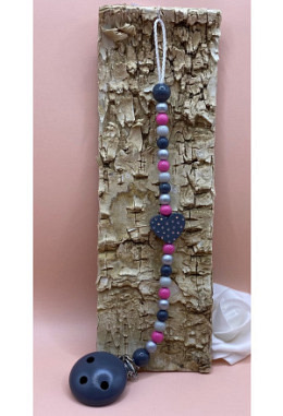 Nuggikette anthrazit Herz