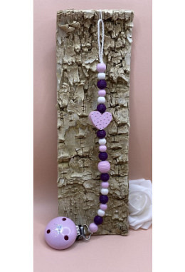 Nuggikette  lila Herz Krone