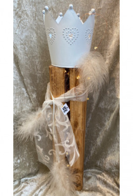 Krone auf Holzsockel LED