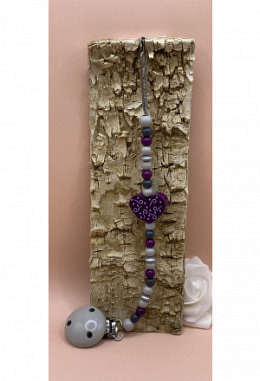 Nuggikette lila violett Herz